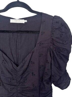 Astr the Label 100% Cotton Black Eyelet Dress - Size M - NWT